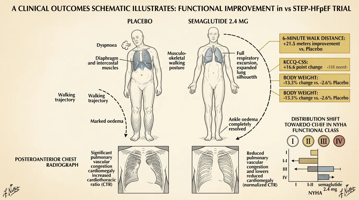 Functional and quality-of-life improvements. Illustration showing Beyond weight — physical function and patient-reported outcomes improve.