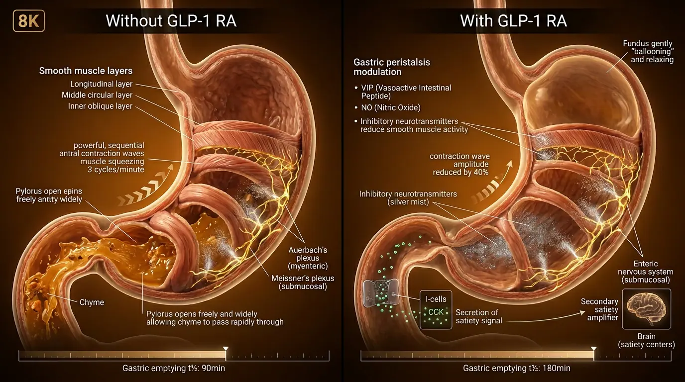 Rapid signalling dynamics. Illustration showing Acute versus chronic GLP-1R-mediated adaptations.