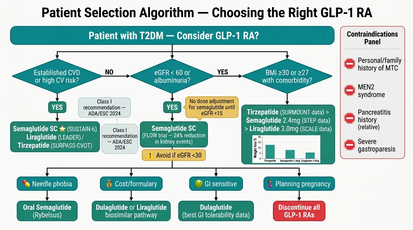 Patient selection algorithm. Illustration showing Stepwise approach from indication to agent choice.