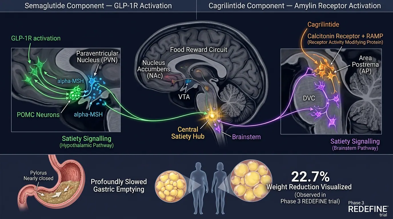 Neurohormonal activation in HF/CKD. Illustration showing RAAS, SNS, and GLP-1 modulatory effects.